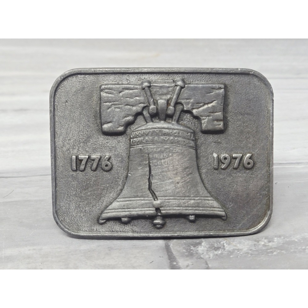VTG 1975‎ Liberty Bell Bicentennial Belt Buckle Pewter - Picture 1 of 4
